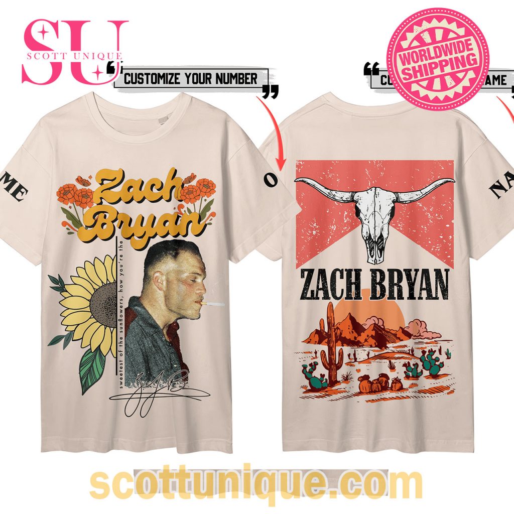 Zach Bryan Floral Signature Customize T Shirt Zach Bryan Floral Signature Customize T Shirt
