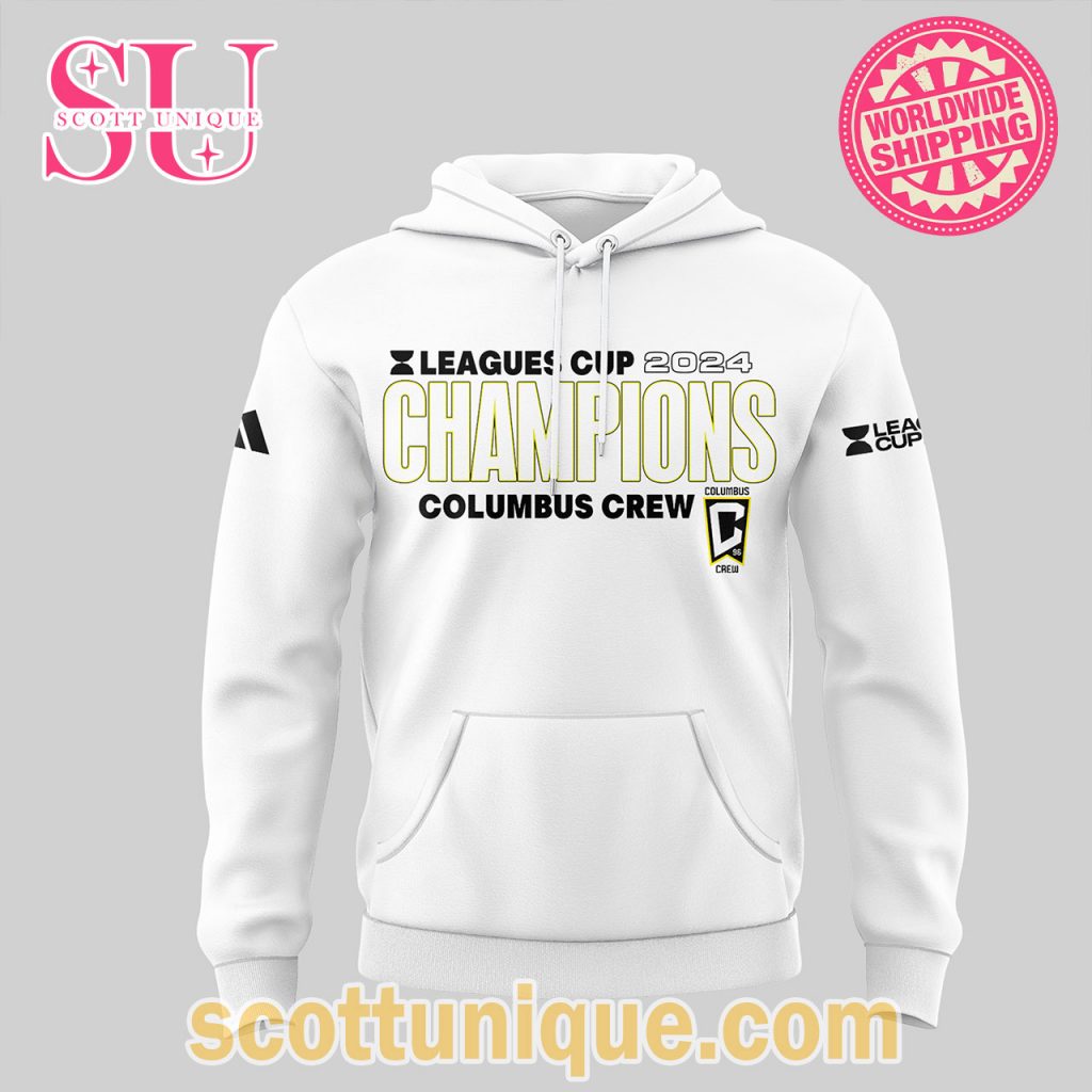 Columbus Crew Leagues Cup 2024 Champions White Hoodie Columbus Crew Leagues Cup 2024 Champions White Hoodie
