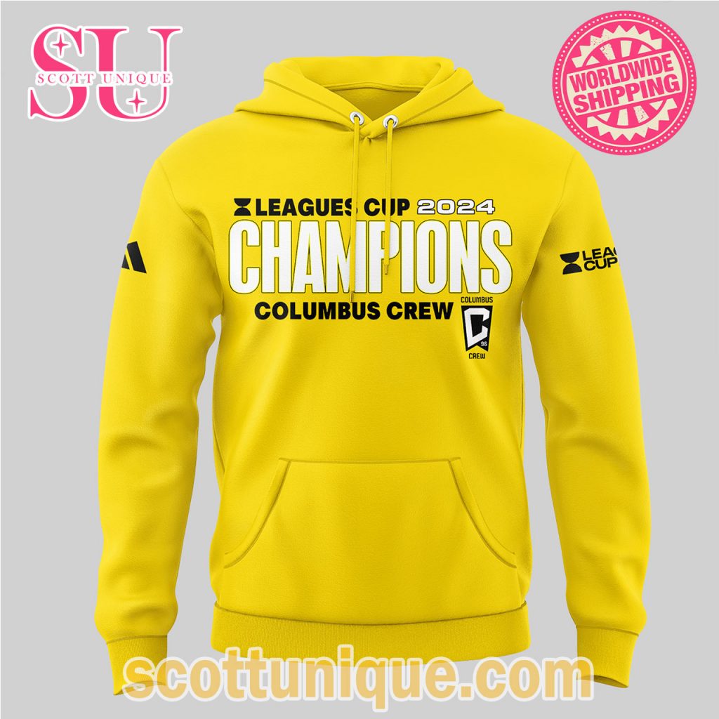 Columbus Crew Leagues Cup 2024 Champions Yellow Hoodie Columbus Crew Leagues Cup 2024 Champions Yellow Hoodie