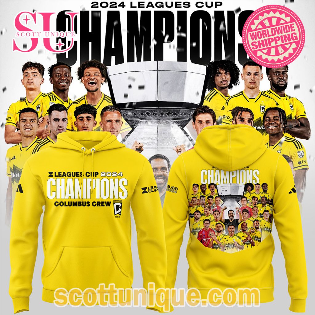 Columbus Crew Leagues Cup 2024 Champions Yellow Hoodie1 Columbus Crew Leagues Cup 2024 Champions Yellow Hoodie1