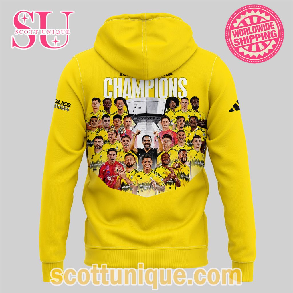 Columbus Crew Leagues Cup 2024 Champions Yellow Hoodie2 Columbus Crew Leagues Cup 2024 Champions Yellow Hoodie2