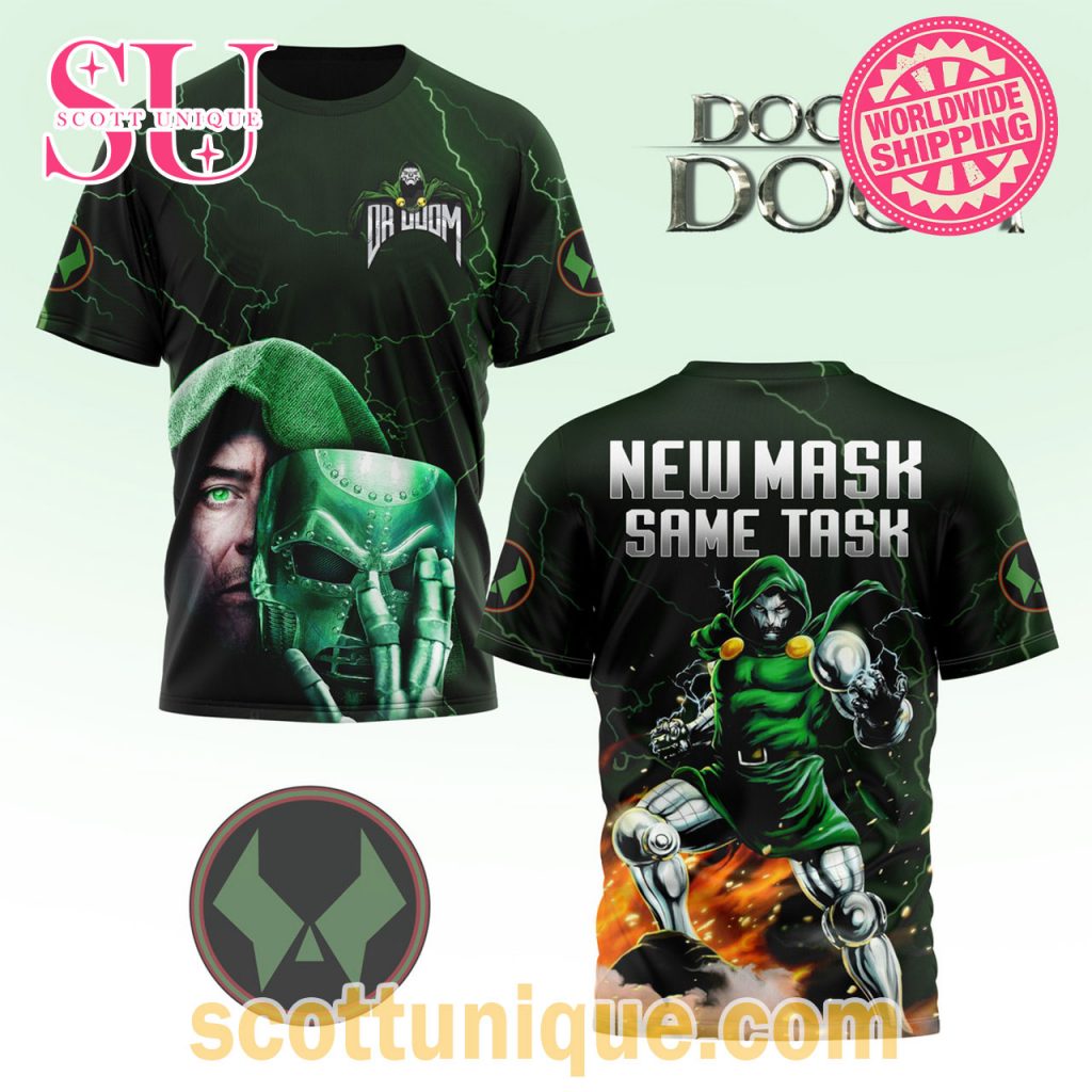 Dr Doom New Mask Same Task T Shirt2