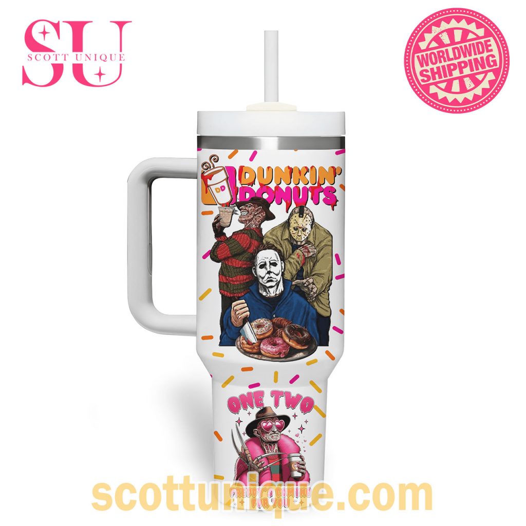 Dunkin Donuts x Horror Movie Theme Halloween Stanley Tumbler1 Dunkin Donuts x Horror Movie Theme Halloween Stanley Tumbler1