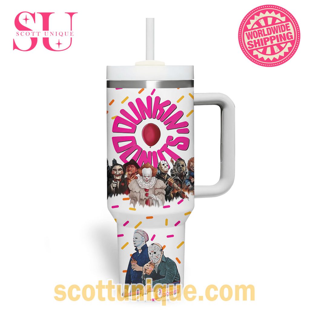 Dunkin Donuts x Horror Movie Theme Halloween Stanley Tumbler2 Dunkin Donuts x Horror Movie Theme Halloween Stanley Tumbler2
