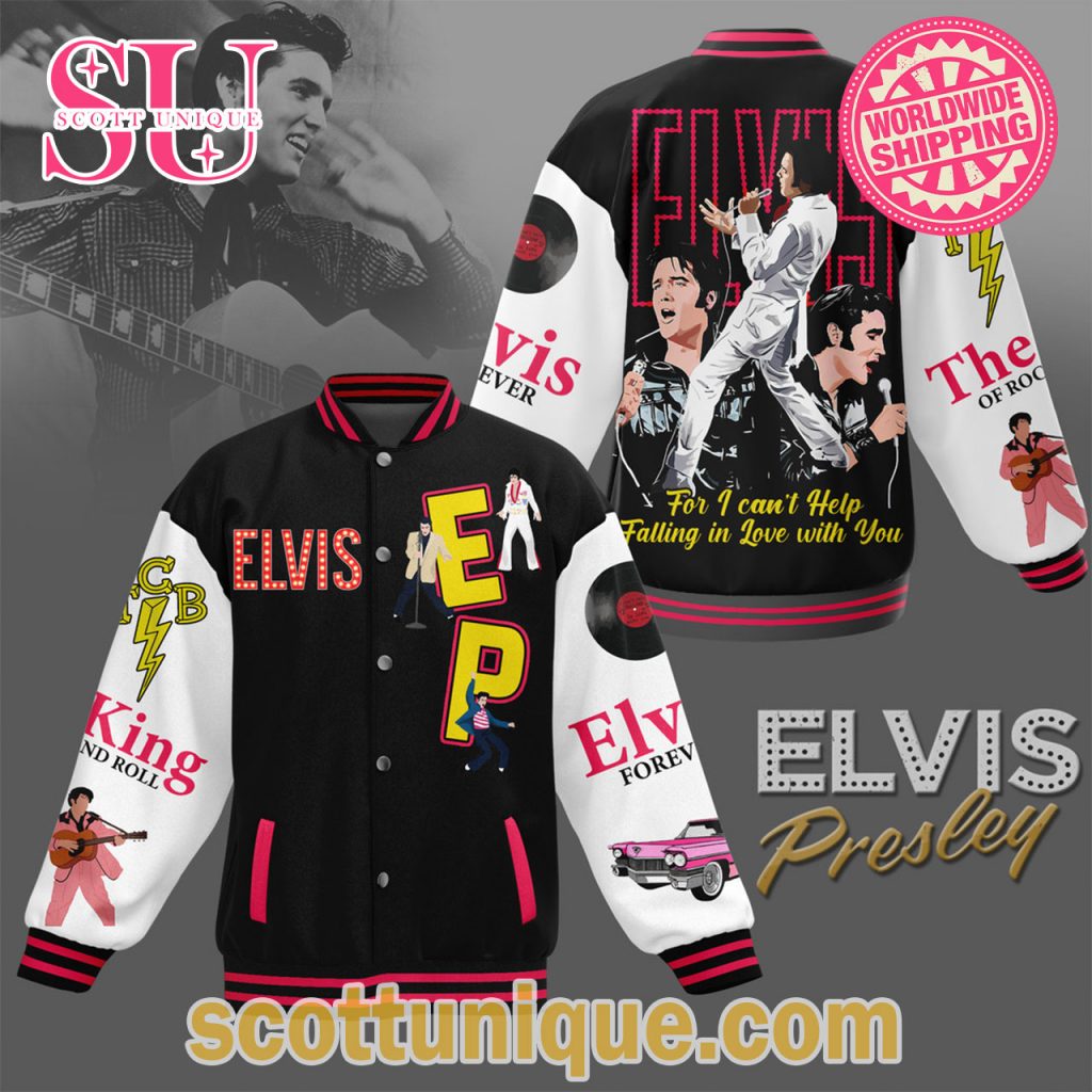 Elvis Presley The King Of Rock and Roll Baseball Jacket Elvis Presley The King Of Rock and Roll Baseball Jacket