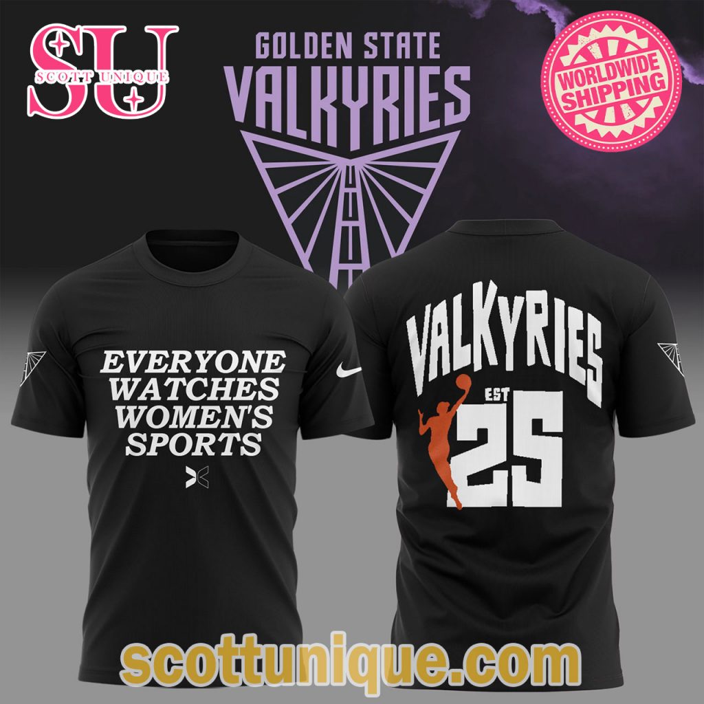 Golden State Valkyries WNBA Basketball Black T Shirt Golden State Valkyries WNBA Basketball Black T Shirt