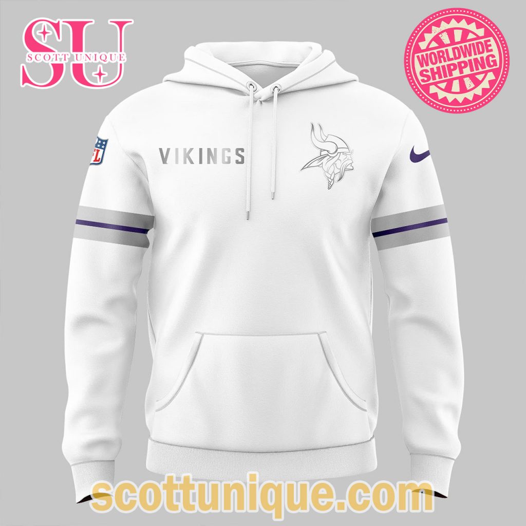 Minnesota Vikings NFL White Hoodie Minnesota Vikings NFL White Hoodie