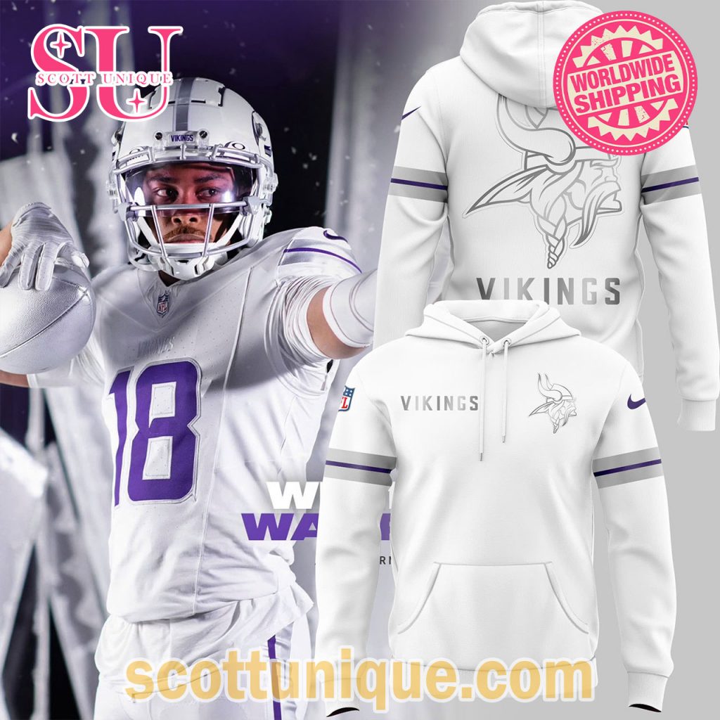 Minnesota Vikings NFL White Hoodie1 Minnesota Vikings NFL White Hoodie1