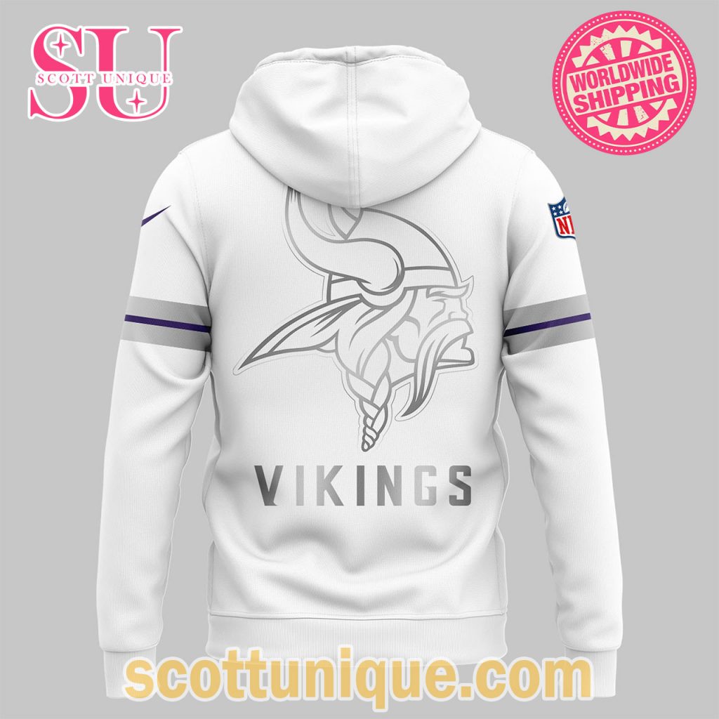 Minnesota Vikings NFL White Hoodie2 Minnesota Vikings NFL White Hoodie2