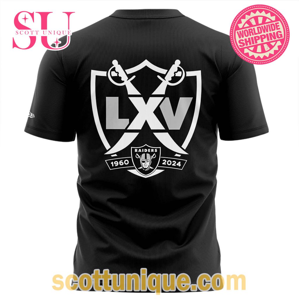 New Era Las Vegas Raiders 65th Season 2024 Black T Shirt New Era Las Vegas Raiders 65th Season 2024 Black T Shirt