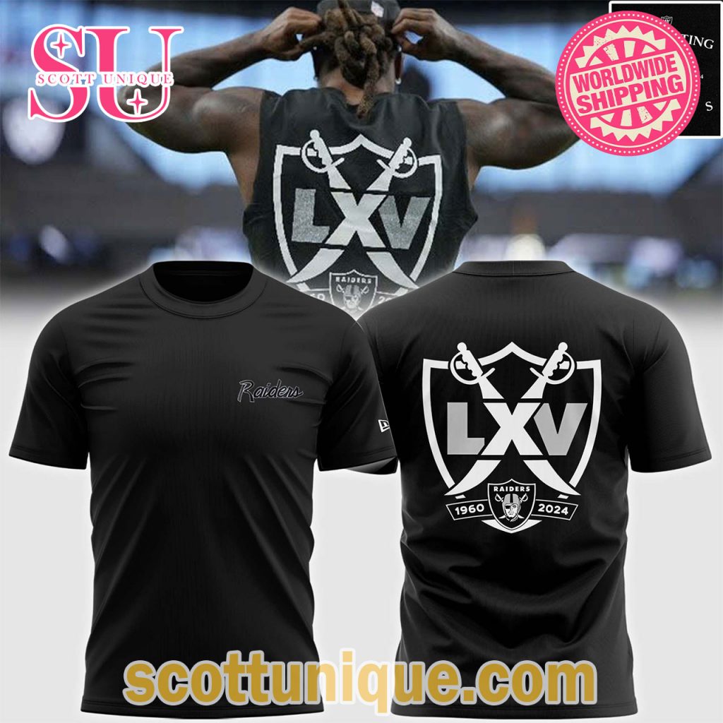 New Era Las Vegas Raiders 65th Season 2024 Black T Shirt1 New Era Las Vegas Raiders 65th Season 2024 Black T Shirt1