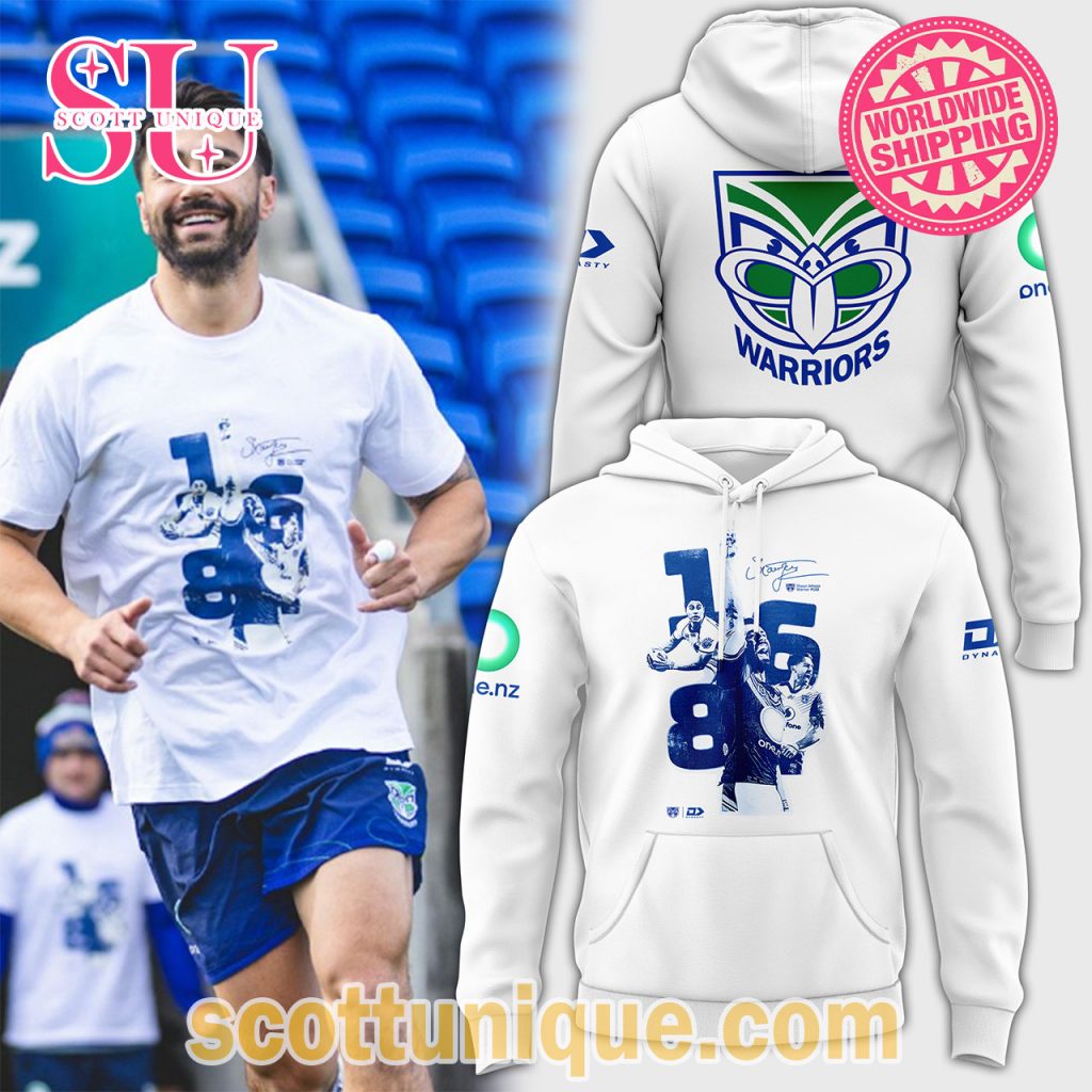 New Zealand Warriors 2024 White Hoodie New Zealand Warriors 2024 White Hoodie