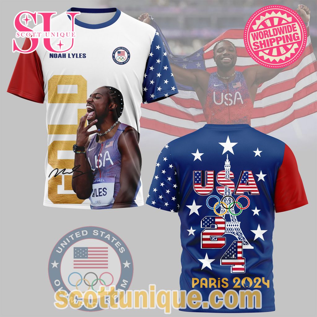 Noah Lyles USA Olympic Paris 2024 T Shirt Noah Lyles USA Olympic Paris 2024 T Shirt