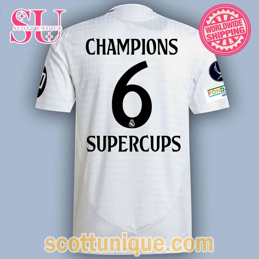 Real Madrid UEFA 6TH Champions Supercups T Shirt2 Real Madrid UEFA 6TH Champions Supercups T Shirt2