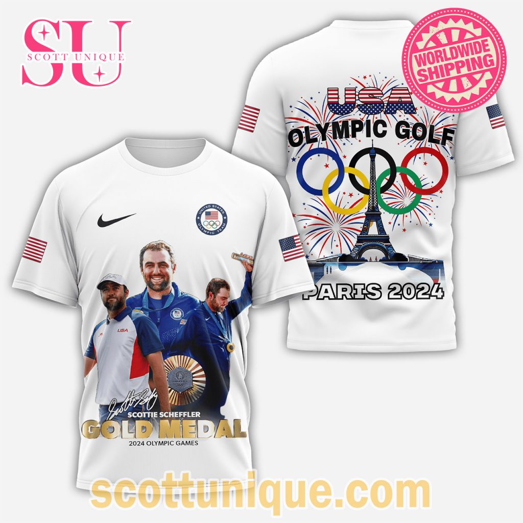 Scottie Scheffler USA Olympic Golf Paris 2024 T Shirt2 Scottie Scheffler USA Olympic Golf Paris 2024 T Shirt2