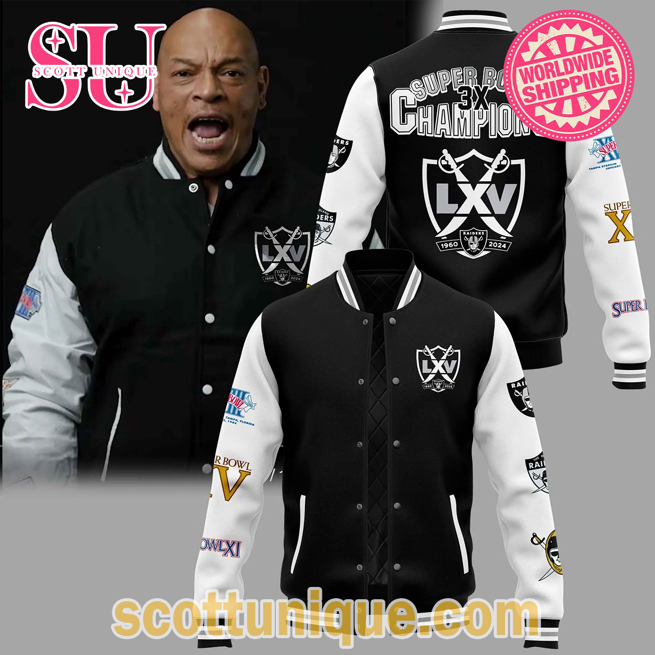 Super Bowl 3X Champions Raiders Jacket