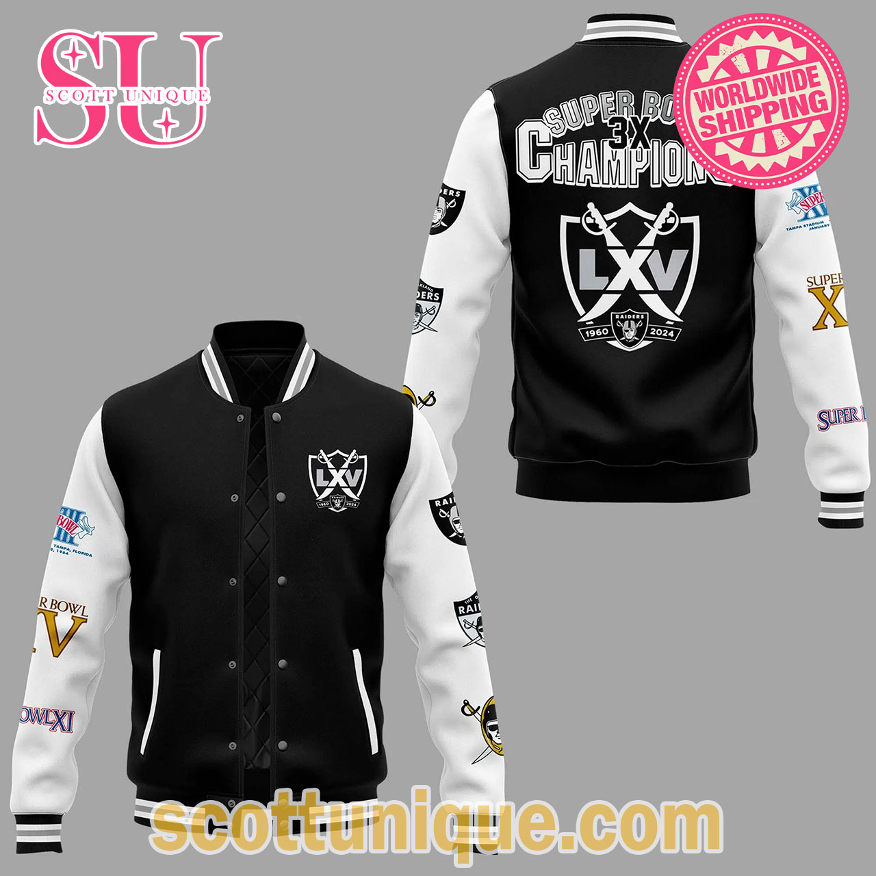 Super Bowl 3X Champions Raiders Jacket
