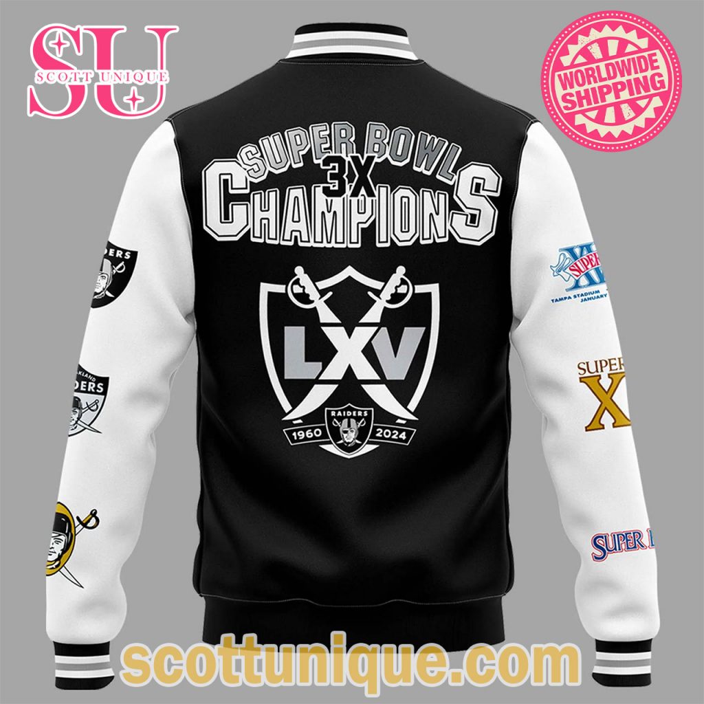 Super Bowl 3X Champions Raiders Jacket3 Super Bowl 3X Champions Raiders Jacket3