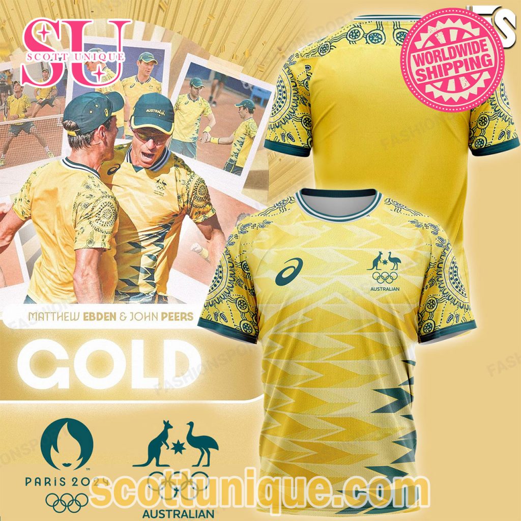 Team Australia Olympics Paris 2024 Gold T Shirt Team Australia Olympics Paris 2024 Gold T Shirt