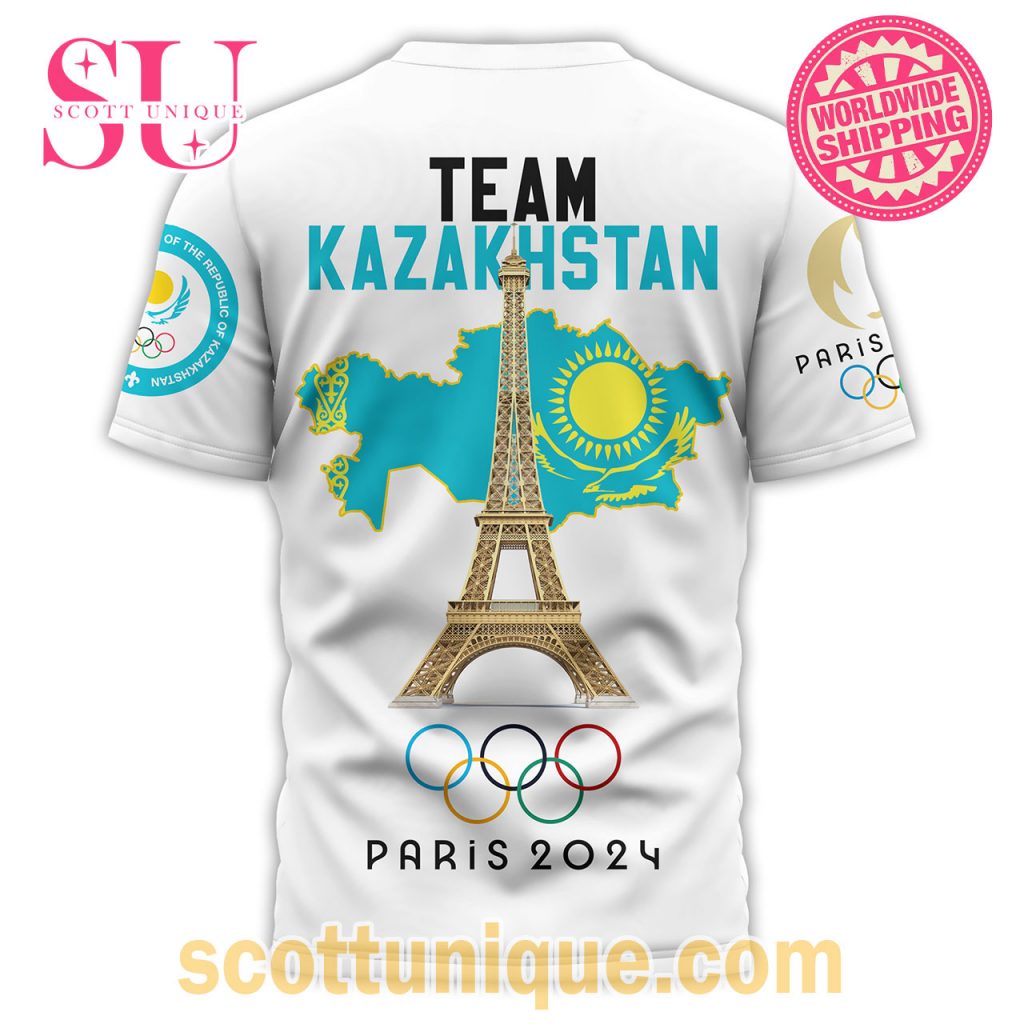 Team Kazakhstan Olympic Paris 2024 T Shirt4 Team Kazakhstan Olympic Paris 2024 T Shirt4