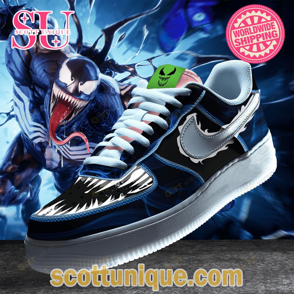 Venom Dark Blue Marvel Premium Air Force Shoes Venom Dark Blue Marvel Premium Air Force Shoes