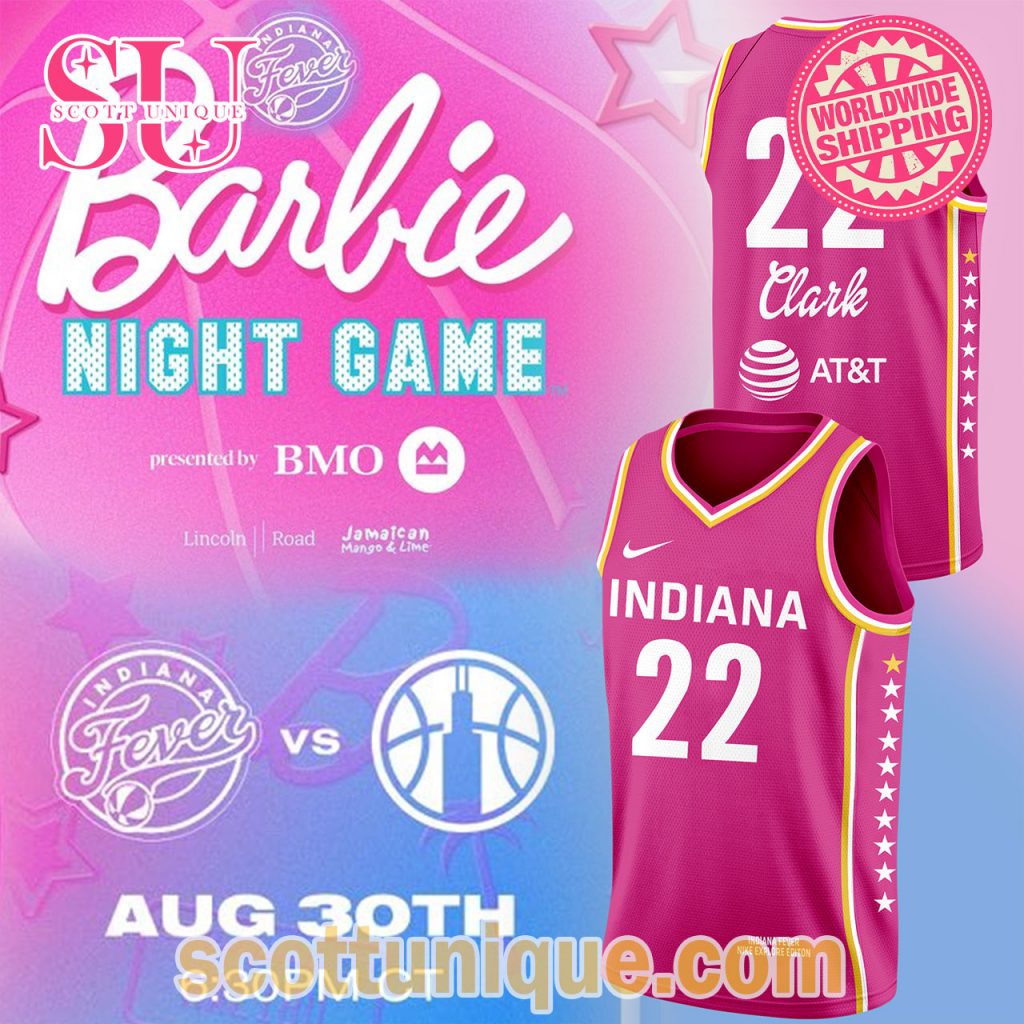 WNBA Barbie Night Game 2024 Pink Clark Basketball Jersey1 WNBA Barbie Night Game 2024 Pink Clark Basketball Jersey1