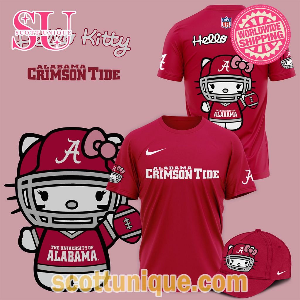 Alabama Crimson Tide x Hello Kitty 2024 Limited Edition T Shirt Alabama Crimson Tide x Hello Kitty 2024 Limited Edition T Shirt