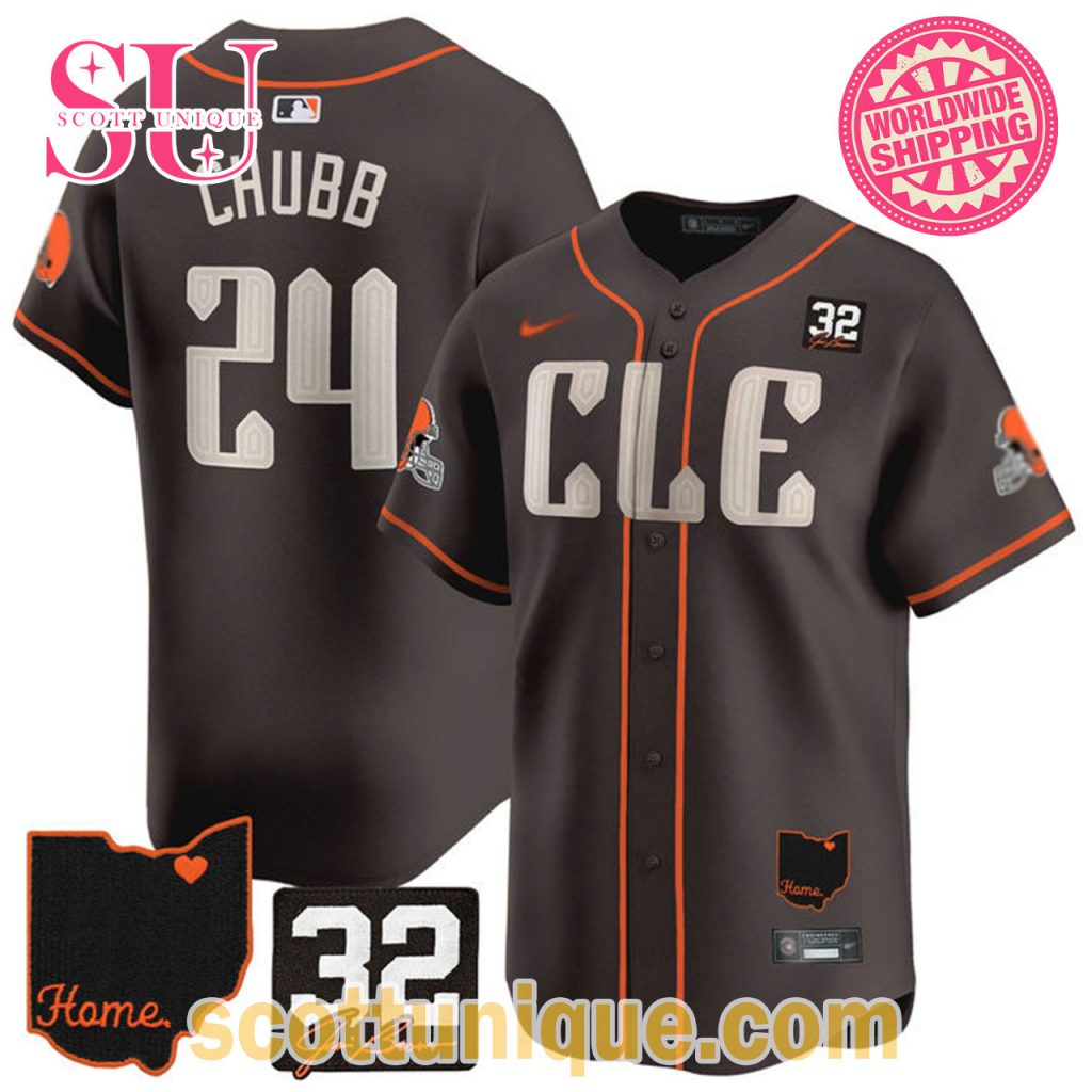 Cleveland Browns NFL Chubb Baseball Jersey Cleveland Browns NFL Chubb Baseball Jersey