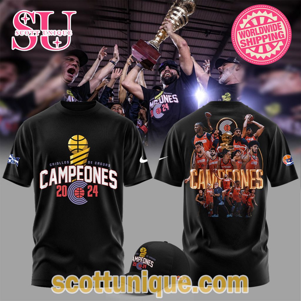 Criollos de Caguas Campeones 2024 Black T Shirt1 Criollos de Caguas Campeones 2024 Black T Shirt1