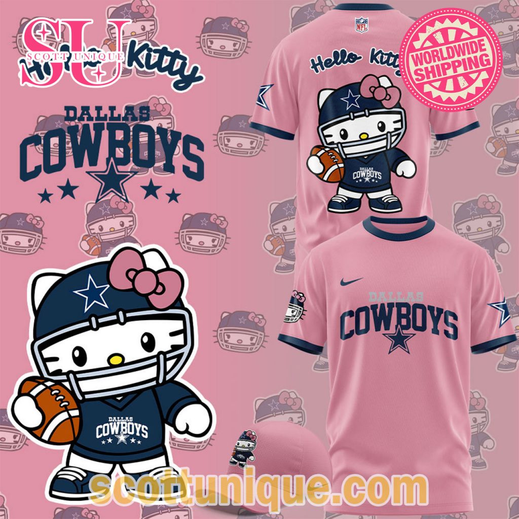 Dallas Cowboys x Hello Kitty 2024 Pink Limited Edition T Shirt Dallas Cowboys x Hello Kitty 2024 Pink Limited Edition T Shirt
