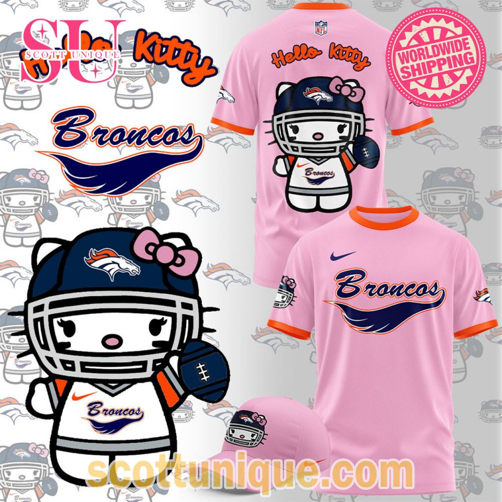 Denver Broncos x Hello Kitty 2024 Pink Limited Edition T Shirt Denver Broncos x Hello Kitty 2024 Pink Limited Edition T Shirt