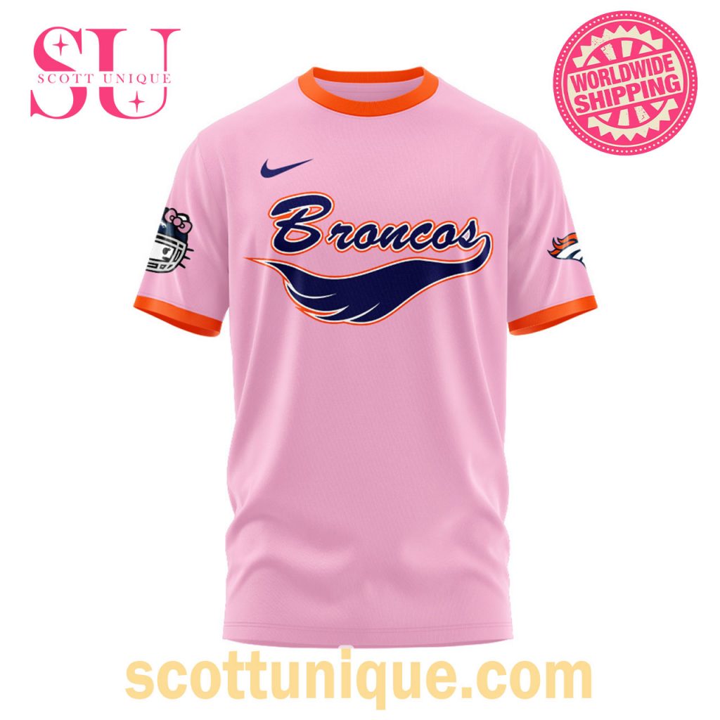 Denver Broncos x Hello Kitty 2024 Pink Limited Edition T Shirt2 Denver Broncos x Hello Kitty 2024 Pink Limited Edition T Shirt2