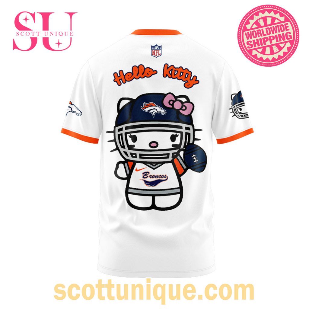 Denver Broncos x Hello Kitty 2024 White Limited Edition T Shirt Denver Broncos x Hello Kitty 2024 White Limited Edition T Shirt