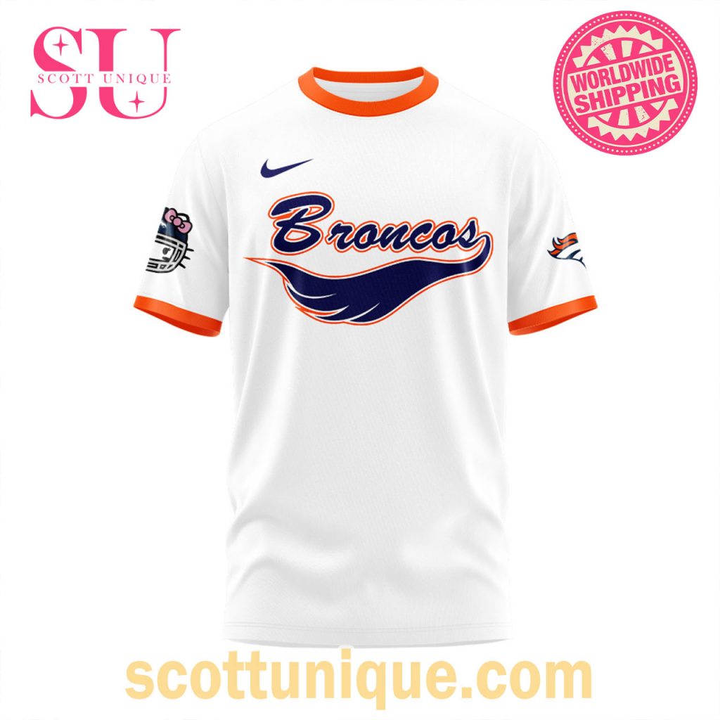 Denver Broncos x Hello Kitty 2024 White Limited Edition T Shirt1 Denver Broncos x Hello Kitty 2024 White Limited Edition T Shirt1