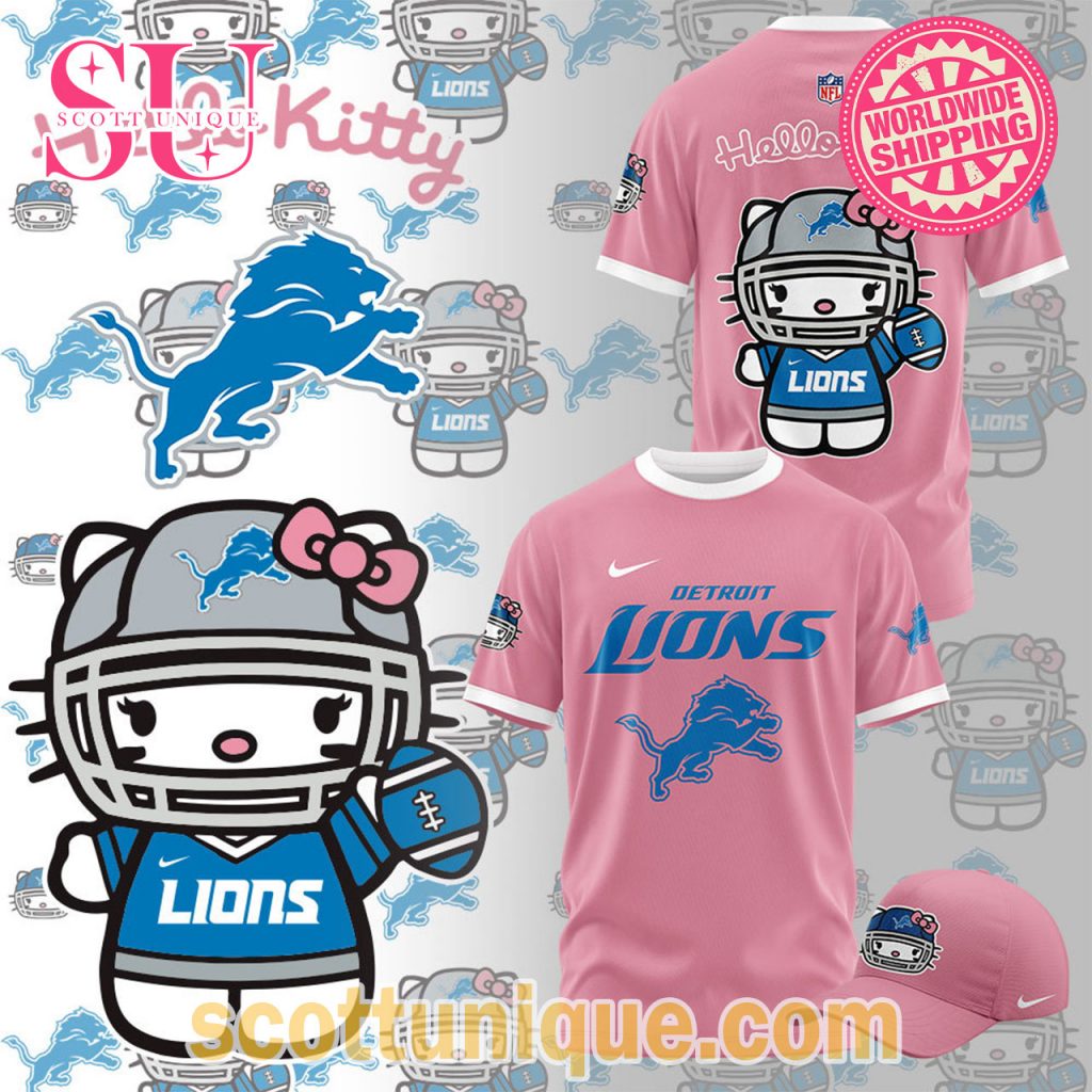 Detroit Lions x Hello Kitty 2024 Limited Edition T Shirt Detroit Lions x Hello Kitty 2024 Limited Edition T Shirt