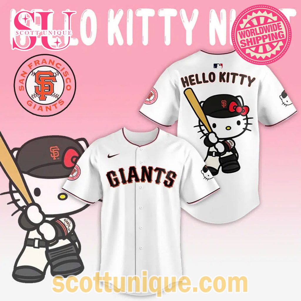 Giants Hello Kitty Night 2024 Baseball Jersey2 Giants Hello Kitty Night 2024 Baseball Jersey2