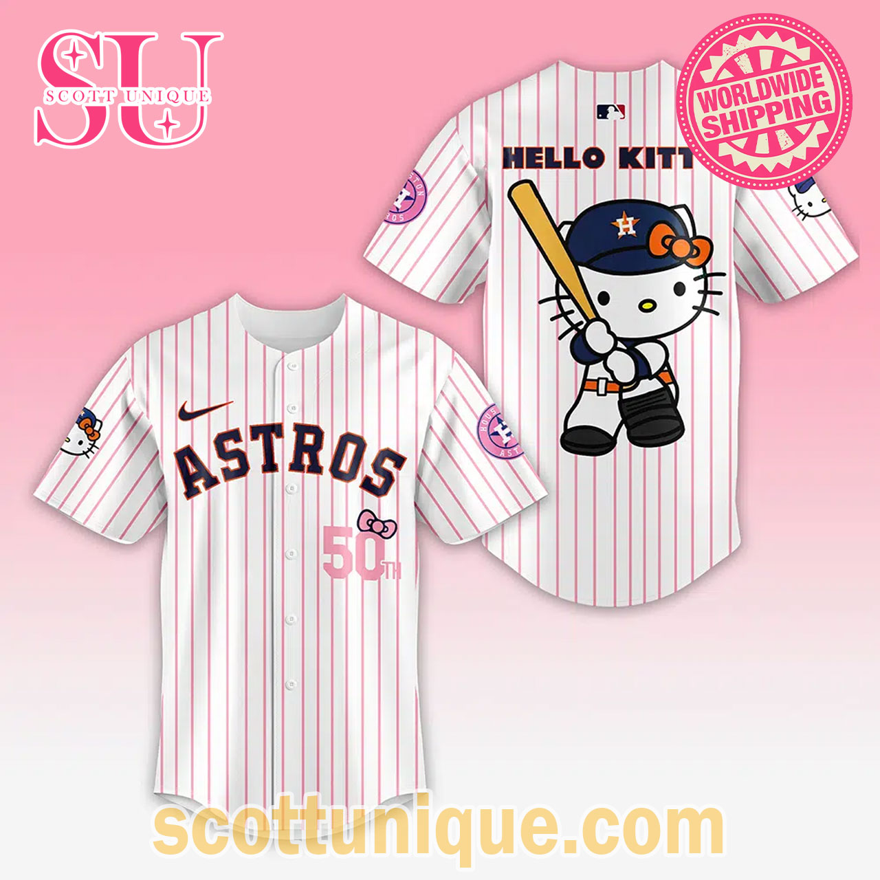 Houston Astros Hello Kitty Night New Baseball Jersey Shirt