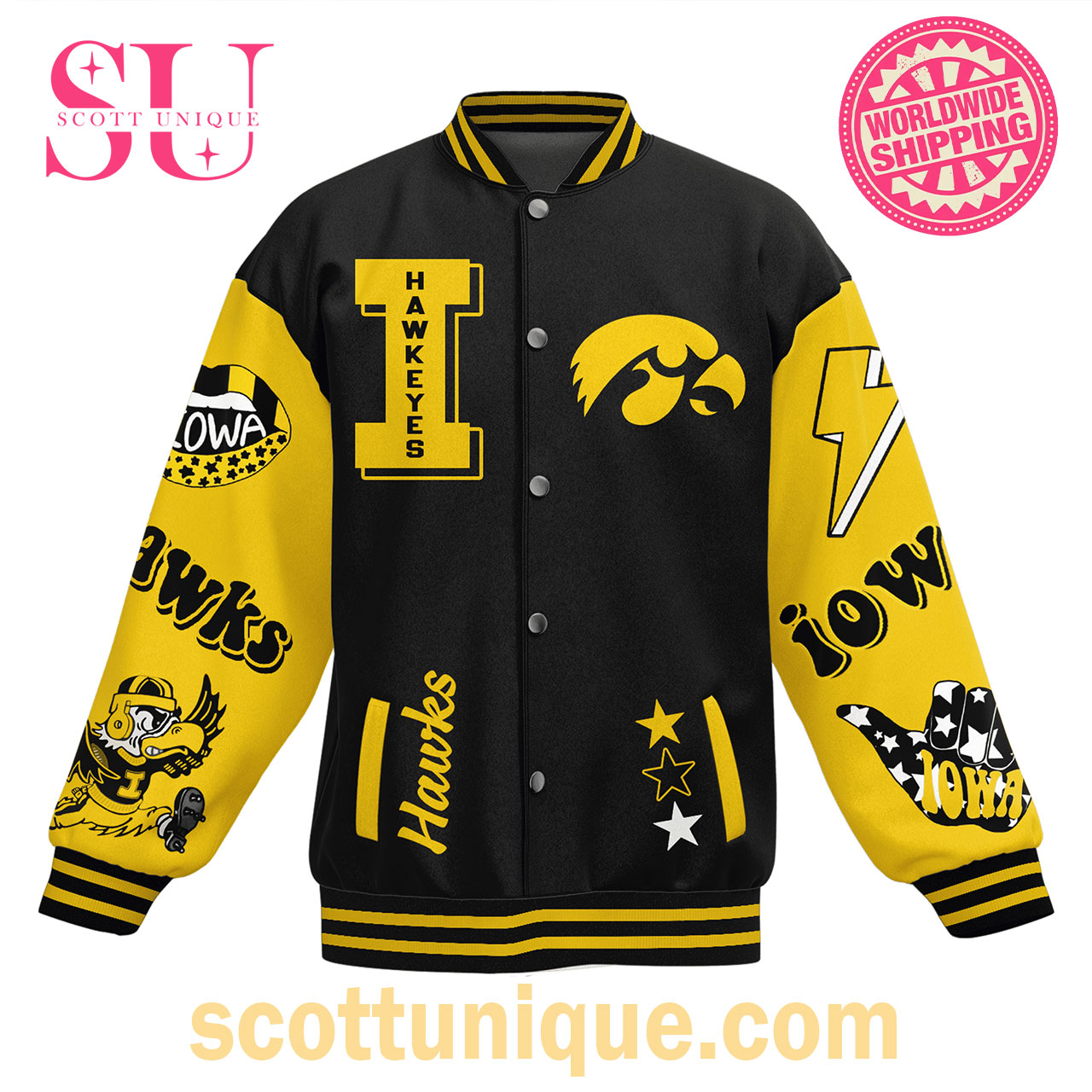 Iowa Hawkeyes Football Fight For Iowa Baseball Jacket