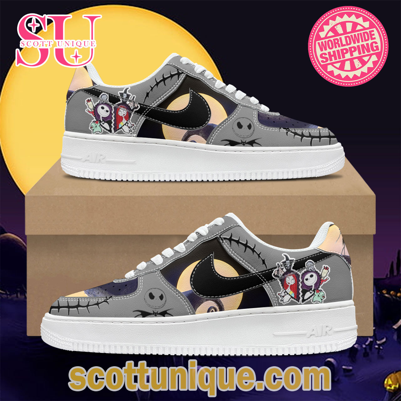Jack Skellington x Nike Halloween Air Force Shoes