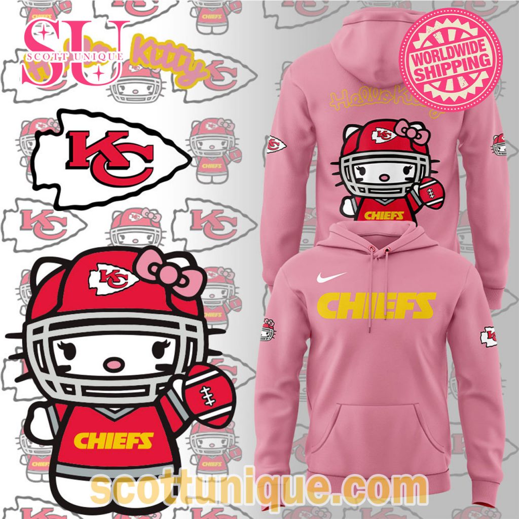 Kansas City Chiefs x Hello Kitty 2024 Pink Hoodie Kansas City Chiefs x Hello Kitty 2024 Pink Hoodie