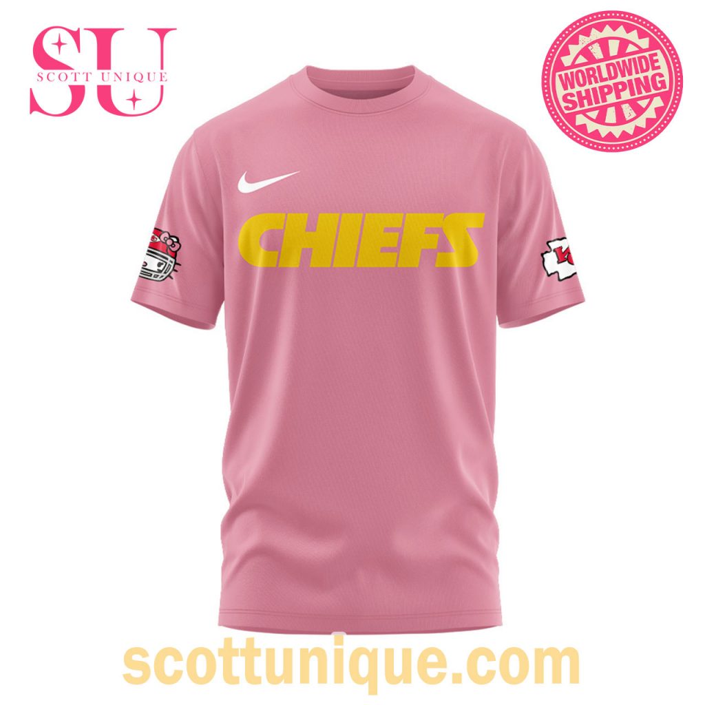 Kansas City Chiefs x Hello Kitty 2024 Pink T Shirt2 Kansas City Chiefs x Hello Kitty 2024 Pink T Shirt2