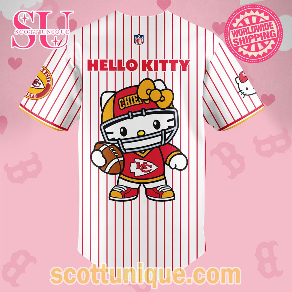 Kansas City Chiefs x Hello Kitty Night 2024 Baseball Jersey2 Kansas City Chiefs x Hello Kitty Night 2024 Baseball Jersey2