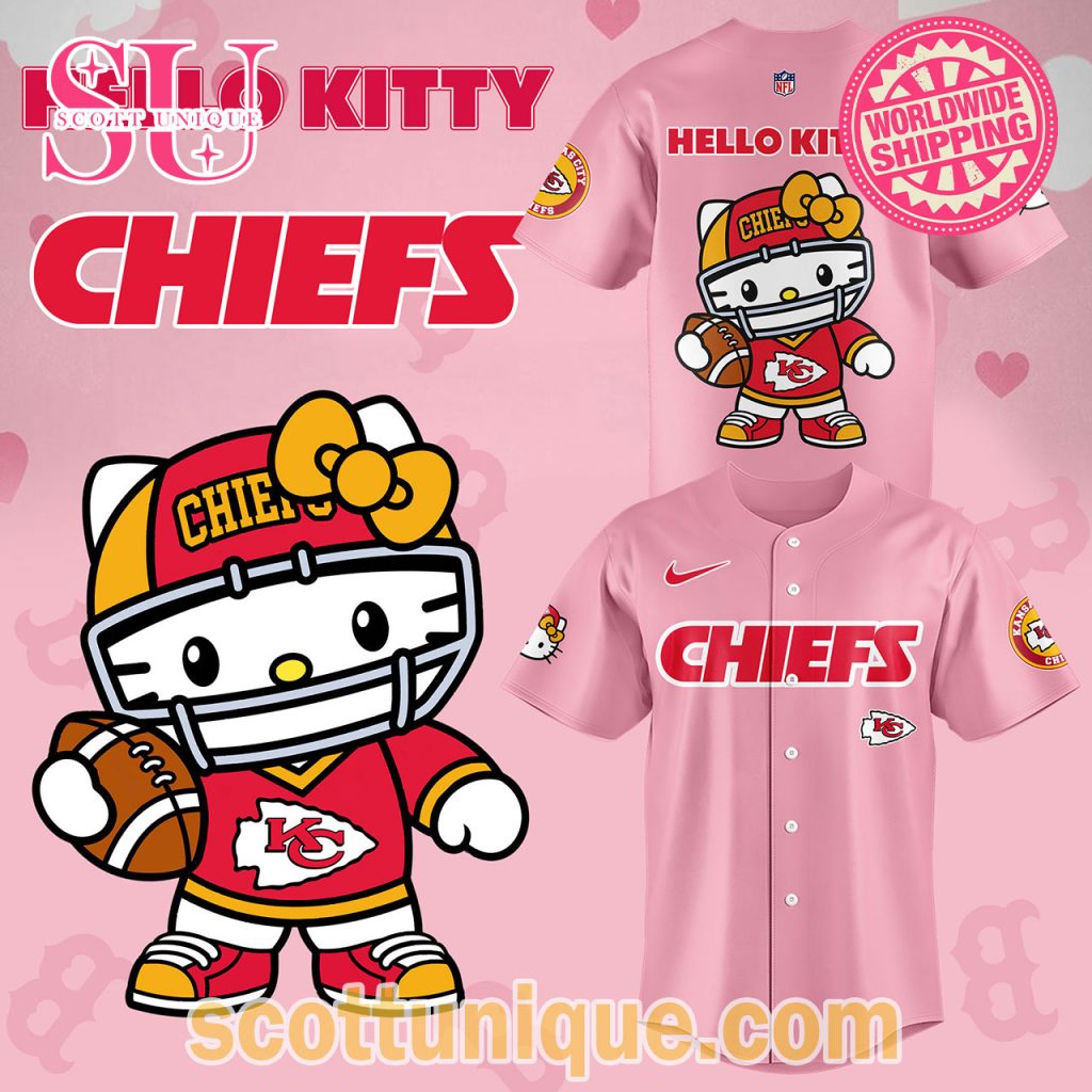 Kansas City Chiefs x Hello Kitty Night Pink 2024 Baseball Jersey1 Kansas City Chiefs x Hello Kitty Night Pink 2024 Baseball Jersey1