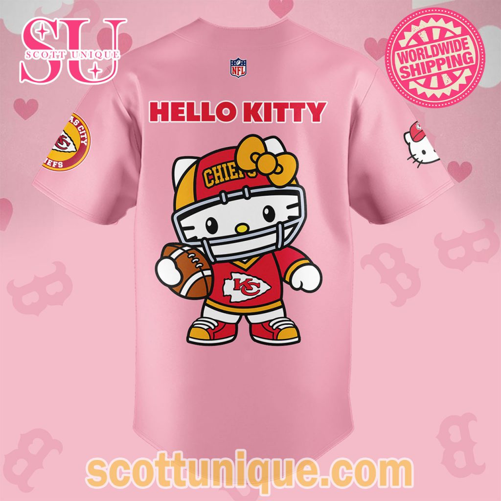 Kansas City Chiefs x Hello Kitty Night Pink 2024 Baseball Jersey2 Kansas City Chiefs x Hello Kitty Night Pink 2024 Baseball Jersey2