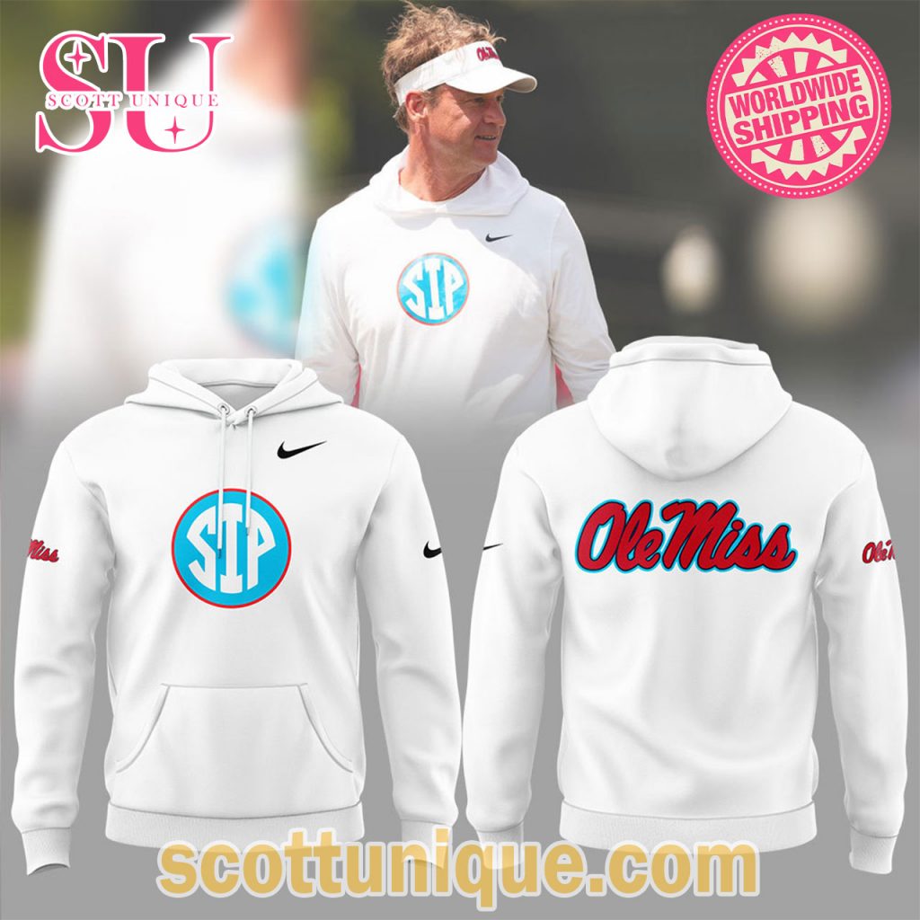 Limited Edition Ole Miss SIP Football White Hoodie Limited Edition Ole Miss SIP Football White Hoodie