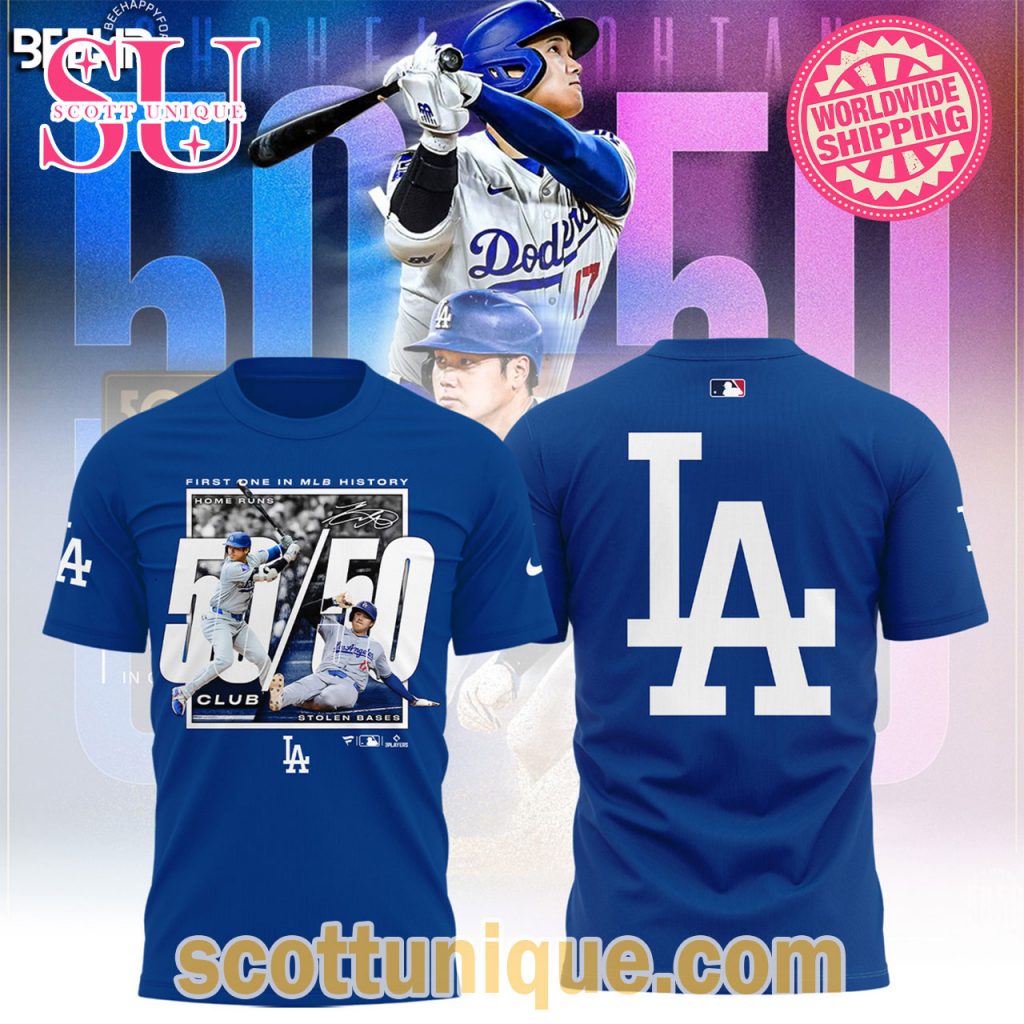 Los Angeles Dodgers Shohei Ohtani 5050 Club Blue T Shirt Los Angeles Dodgers Shohei Ohtani 5050 Club Blue T Shirt