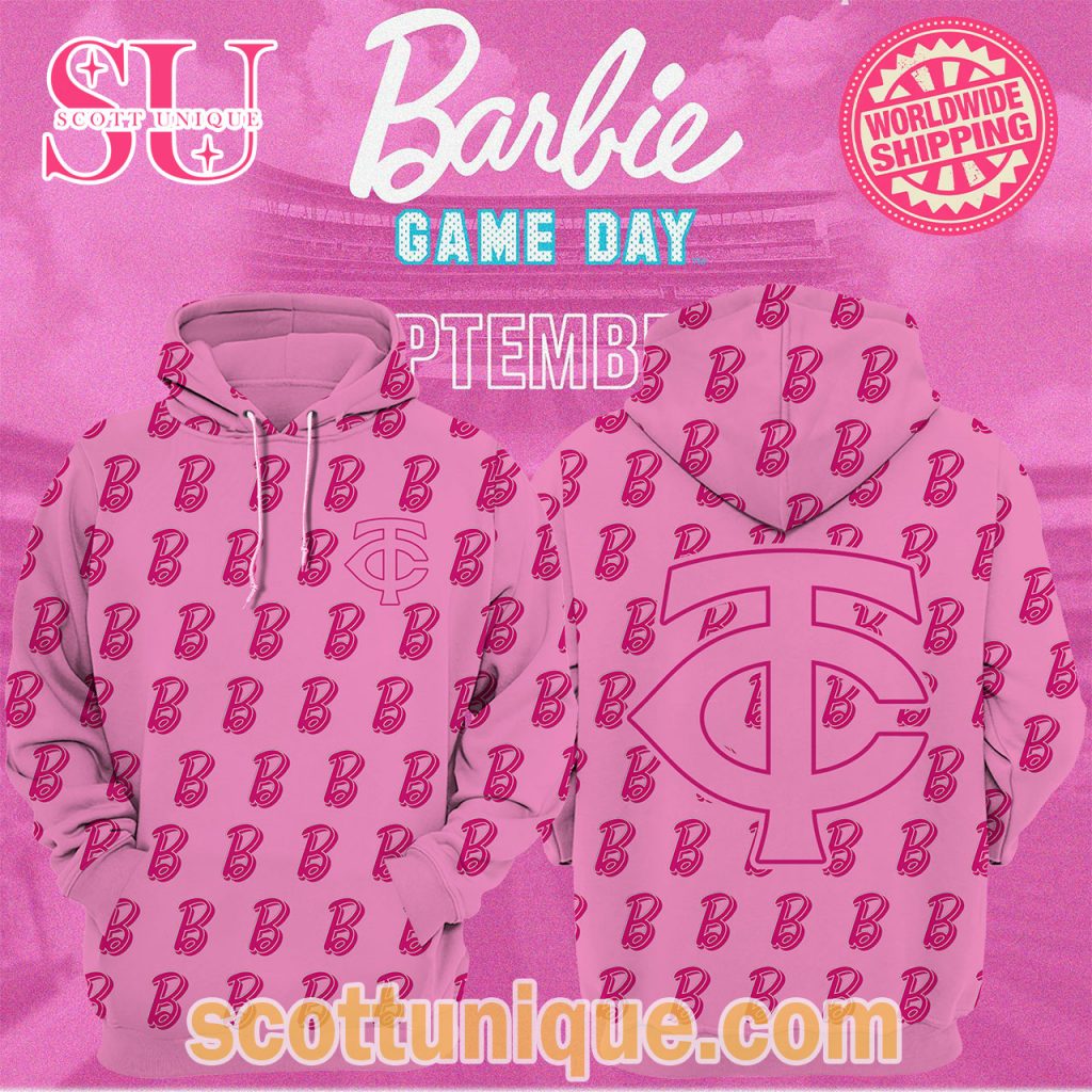 Minnesota Twins x Barbie Game Day 2024 Pink Hoodie Minnesota Twins x Barbie Game Day 2024 Pink Hoodie
