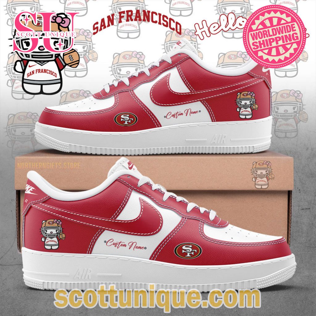 San Francisco 49ers x Hello Kitty Custom Air Force Shoes San Francisco 49ers x Hello Kitty Custom Air Force Shoes