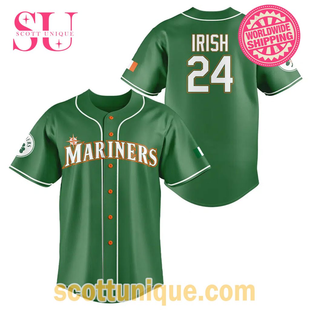 Seattle Mariners 2024 Irish Heritage Night Baseball Jersey3