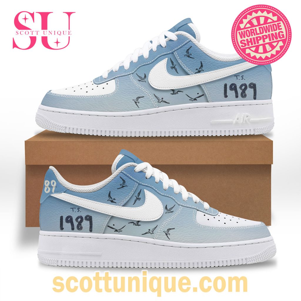 Taylor Swift 1989 Album Baby Blue Gradient Air Force Shoes1 Taylor Swift 1989 Album Baby Blue Gradient Air Force Shoes1